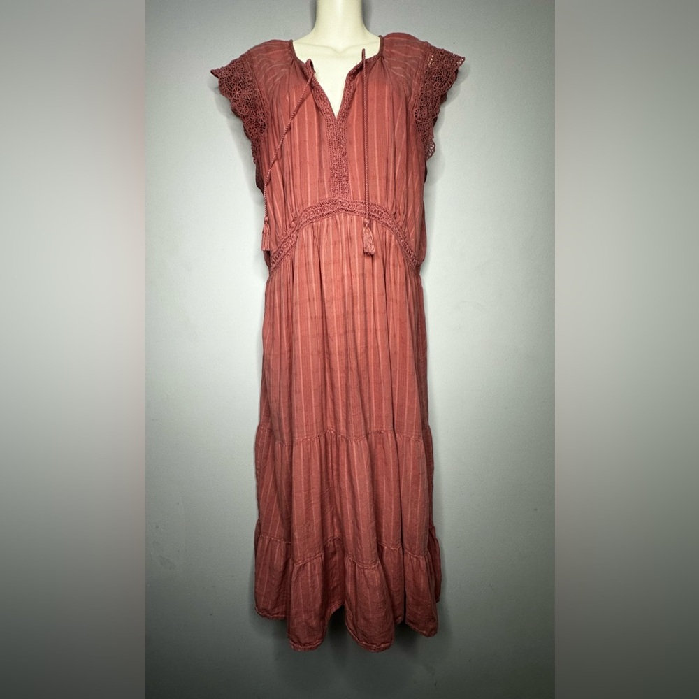 Old Navy Apricot Ruffled Tiered Sundress